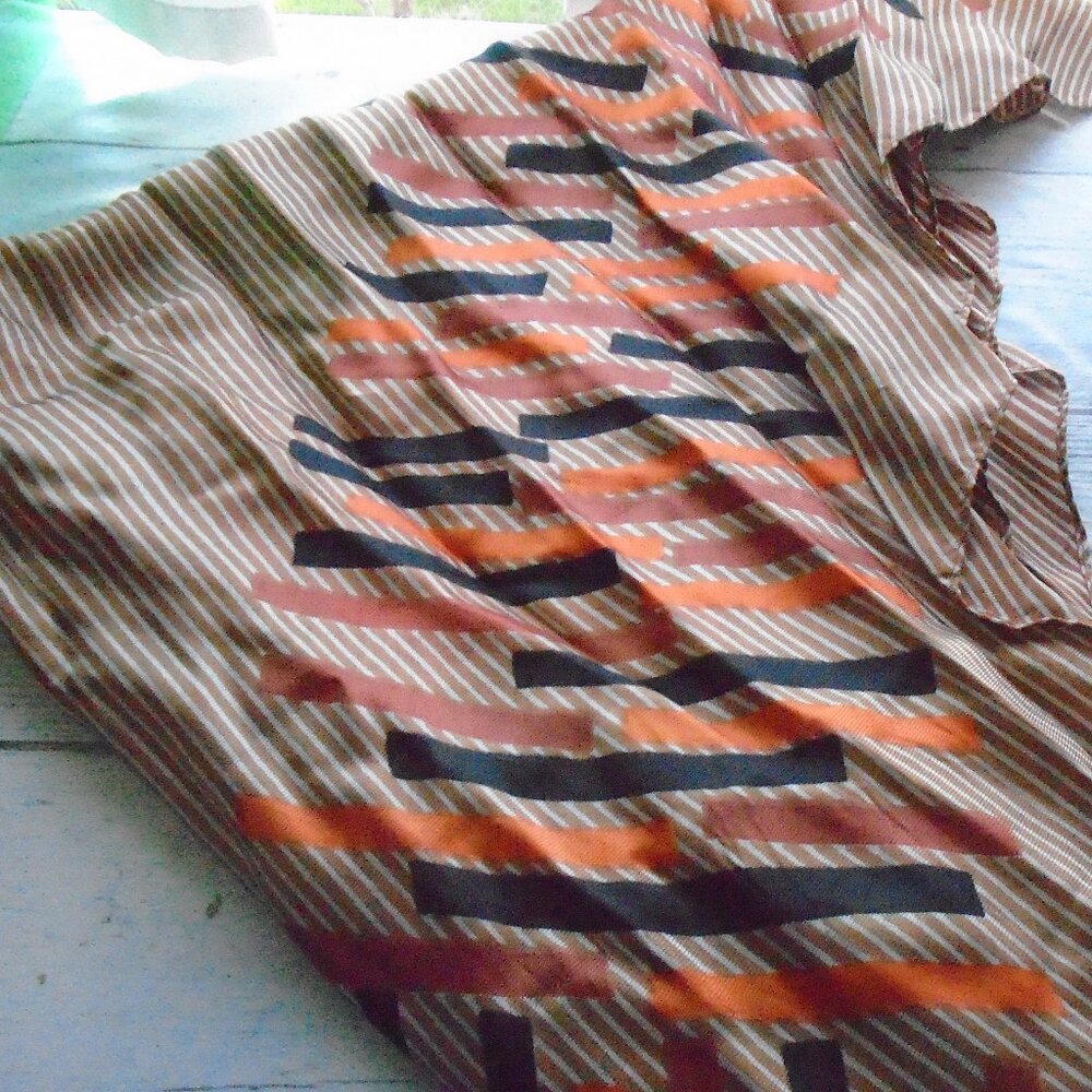Vintage Ricardo Autumn colors head or neck scarf